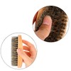 Kit 5p Cuidado De Barba Cepillo Bambú Tijera Navaja Brocha