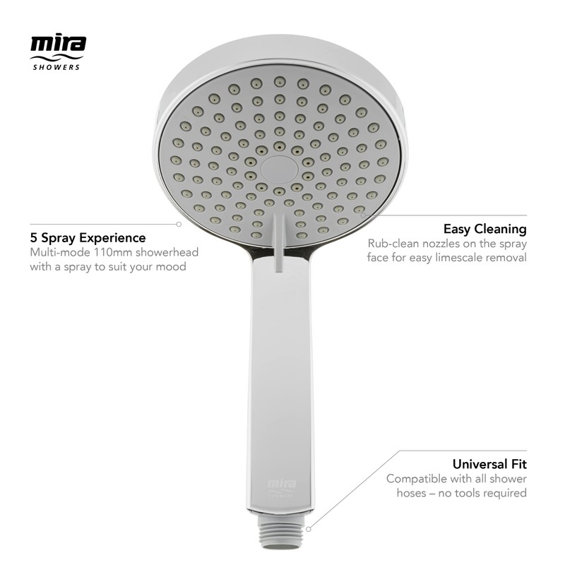 Mira Showers Citrus 2.1957.001 5 Jet Shower Head 110mm Chrome