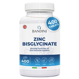 BANDINI Bandini? Zinc Bisglycinate 400 Tablets (13 Month Supply), High Strength & High Absorption Pure Zink Supplement for Skin, Hair, Nails, Eyesight and Immune System, GMO Free, Alternative to Capsules