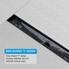 Fibetter 24 Inch Black Linear Shower Drain, Rectangular Shower Floor