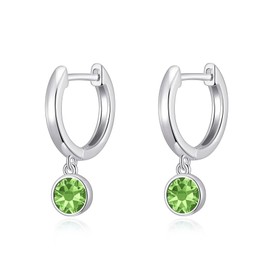 Philip Jones Light Green Crystal Hoop Earrings Created with Zircondia® Crystals