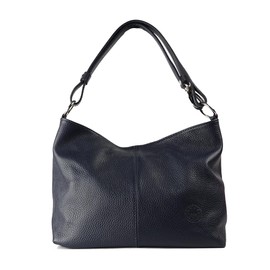 1990s Women's Genuine Leather Shoulder Bag Medium Leather Hobo Shoulder Bag with Extendable Shoulder Strap, navy