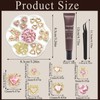 YAEISM Pink Heart Nail Charms Kit 3D Shiny Gold Nail