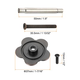 PATIKIL Door Hole Cover Plate, 1 7/16 Inches Zinc Alloy Flower Deadbolt Cover Plate Door Reinforcement Plate for Door Hole Filling (Red Patina)