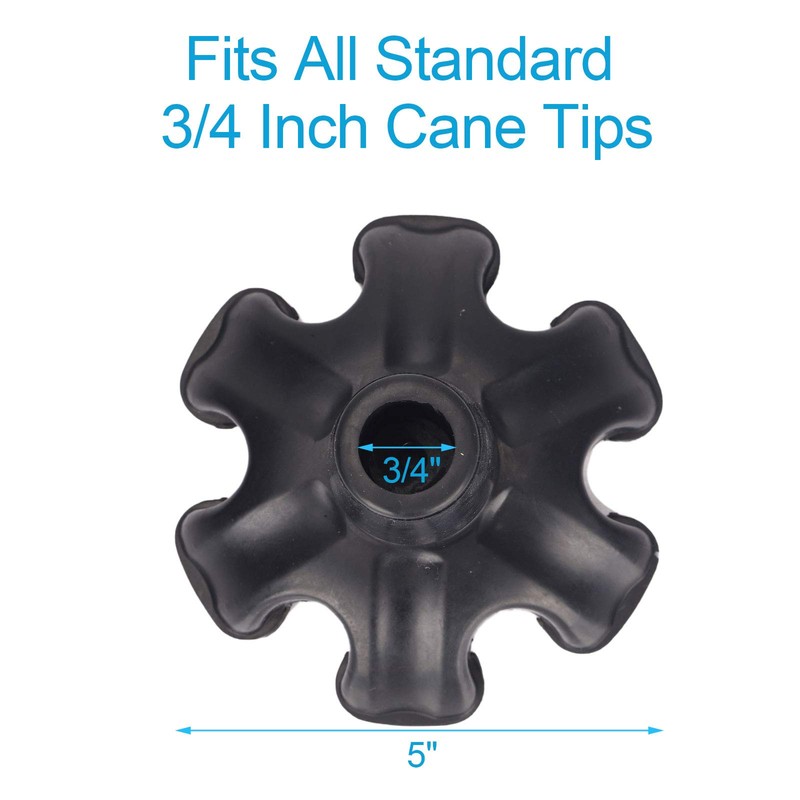 Walking Cane Tips 3/4 inch Heavy Duty, Quad Cane Tips