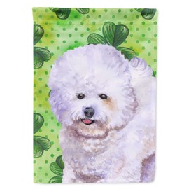 Caroline's Treasures BB9822CHF Bichon Frise St Patrick's Decorative Canvas Outdoor Flag, House Size, Multicolor