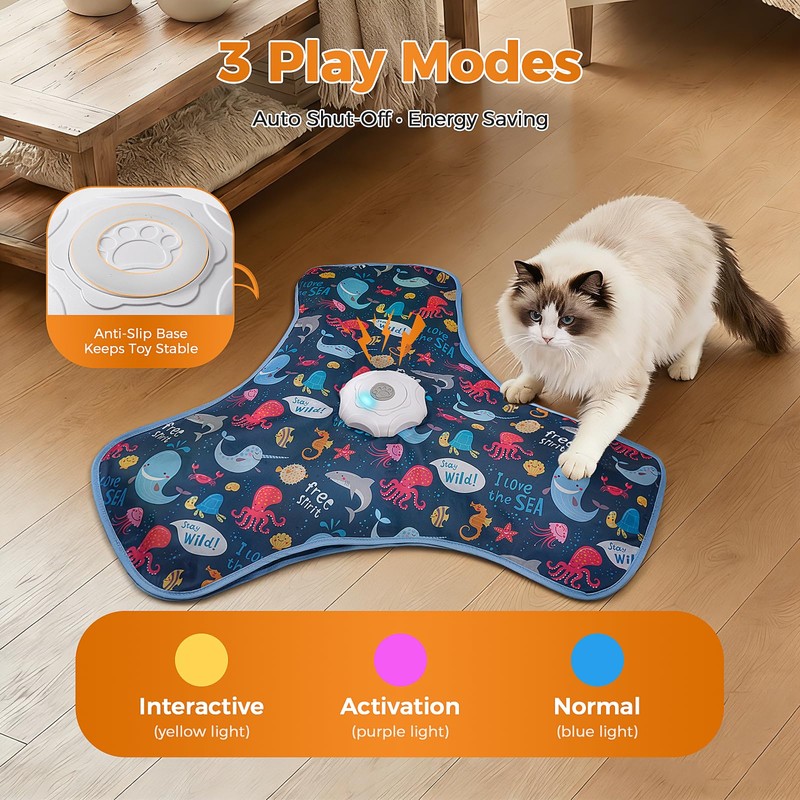 tikibest Interactive Cat Toy, Cat Toys Interactive with Touch Activation,
