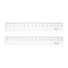 sourcing map 2 in 1 Set Straight Plastic Ruler 15