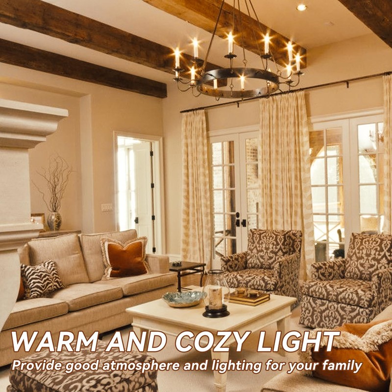 TJOY LED Candelabra Bulbs Dimmable, 60W Equivalent Chandelier Light Bulb,