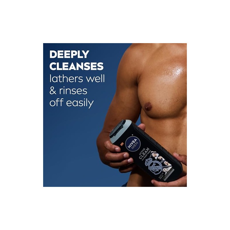 NIVEA Men Active Clean Body Wash, 16.9 Ounce