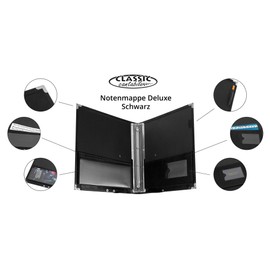 Classic Cantabile Music Folder (Sturdy Faux Leather, Hand Strap, Notes up to DIN A4, Inner Pocket, Protective Corners)