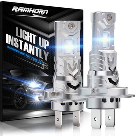 RAMHORN H7 Light Bulb, No Adapter Required High Speed Fan 500% Brightness 6500K, Powersports, Pack of 2