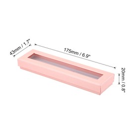 PATIKIL Pen Gift Box, 12 Pack Empty Pen Case Cardboard Case with Clear Window Pen Presentation Display Box for Pencil Ballpoint Jewelry Business Office, Pink