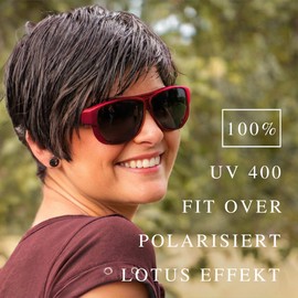 ActiveSol El Pavana Over Polarized Sunglasses for Glasses Wearers UV400 Protection, red