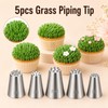 HJZHII 5 Pcs Grass Piping Tip, Stainless Stee Grass Icing