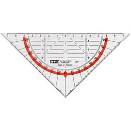 M + R 723170040 Protractor Clear Backing – Red 17 cm