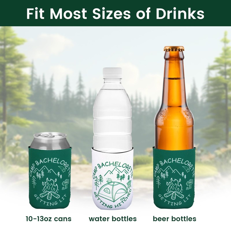 12 Pcs Reusable Camp Bachelorette Party Can Coolers for Bridal