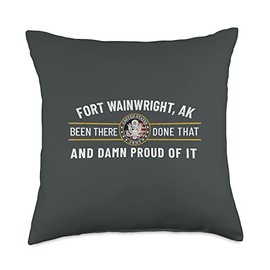 US Army Fort Wainwright Alaska Alumni Retro Vintage Gift Throw Pillow, 18x18, Multicolor