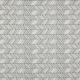 Kt KILOtela - Decorative Fabric Half Panama Digital Print Organic Cotton Light Covers, Cushions, Tablecloths, Curtains, 100 cm Length x 280 cm Width, Jive, Navy Blue, White