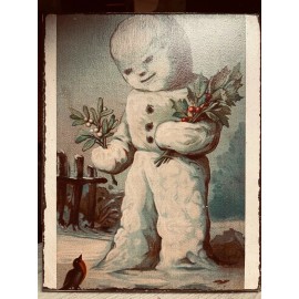 Handmade Primitive Grungy Christmas Decorative Canvas Print 8x10