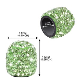 WINKA 4Pcs Bling Car Tire Valve Stem Caps Diamond Bling Dustproof Car Wheel Tire Valve Caps Crystal Decor Universal Shiny Wheel Stem Valve Exterior Accessories for Cars,SUV,Bikes Motorcycles (Green)