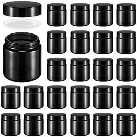 Norme 36 Pcs 4 oz Glass Jars with Lids Leakproof Round Airtight Jars Empty Cosmetic Jars with Inner Liners Lid for Storing Lotions Powder Ointments Candle Making (Black)