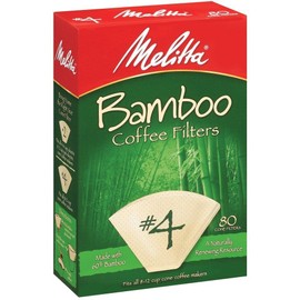 Melitta #4 Cone Bamboo Paper Filters, 80 Count - 12 Pack