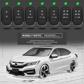 MugiVSE Metal Key Fob Cover for Honda Accord Civic CRV Pilot Ridgeline Odyssey Passport,Alloy Armor TPU Key Fob Cover,Keyless Remote Control, Stars and Stripes