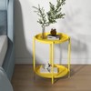 Grand patio 2-Tier End Table, Round Metal Side Table with