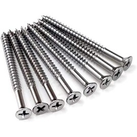 Hinge Outlet Polished Chrome Wood Screws 9 X 3 Inch for Residential Door Hinges - 24 Pack