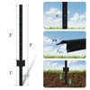 FOREHOGAR Metal Fence Post 3 Feet Black, Pack of 8,