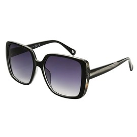 Nine West Women's Livia Square Sunglasses, Black, 56 mm