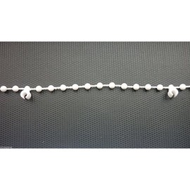 White Bottom Chain for 89mm/3.5" Vertical Blinds -100 clips (11 balls between the clips)