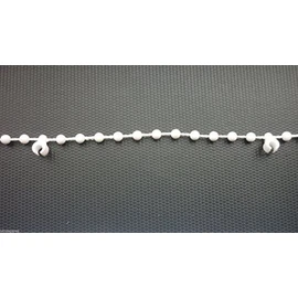 White Bottom Chain for 89mm/3.5" Vertical Blinds -100 clips (11 balls between the clips)