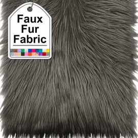 Dark Grey Faux Fur Fabric Squares, 10x10 Inches Fluffy Faux Fur for DIY Crafts, Fashion Design, Beard, Sewing, Cosplay Costumes, Seat Pads, Rugs, Pillows and Home Decoration Projects