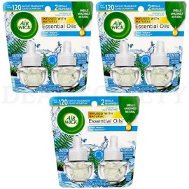 Air Wick Plug in Scented Oil 2 Refills Fresh Waters 2 Count Each Lot of 3