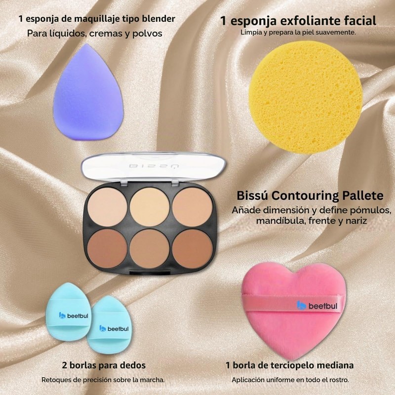 Kit de maquillaje: Bissú Contour Palette + 1 palicador +