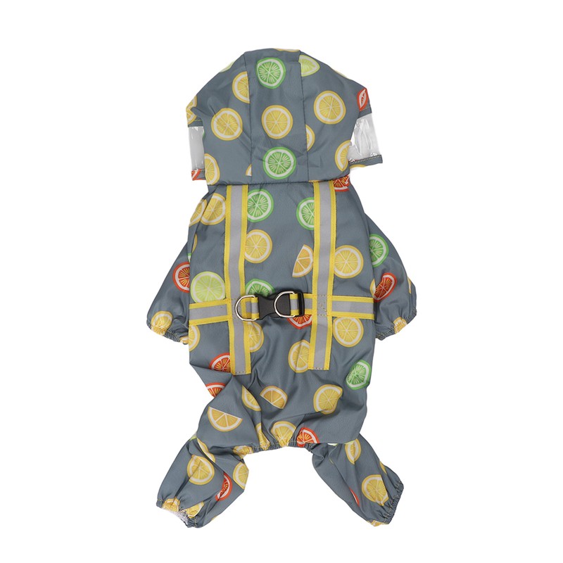 Dog Raincoat Hooded Reflective Windproof Breathable Lightweight Pet Rain Jacket
