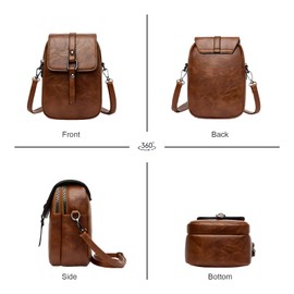 ModaZeal PU Leather Handbags for Women Multi-pockets Crossbody Bag Small Shoulder Bag Ladies Phone Bags with Earphone Hole