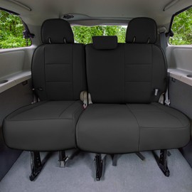 FH Group Custom Fit Car Seat Covers for 2011-2020 Toyota Sienna 7 Passenger, Car Seat Cover 3rd Row, Automotive Seat Covers in Black Faux Leather, Waterproof and Washable Seat Covers