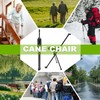 Portable Walking Stick with Cushion, Adjustable Height Cane with Seat,