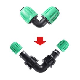 FULAIERGD 15 Pieces Drip Irrigation Hose Connector 1/2 Inch Hose (1/2 Inch ID x 0.65 Inch OD) Anti-Drop Quality Fitting (Fits 13mm ID) Lock Nut Connectors (15 Pieces Elbow)