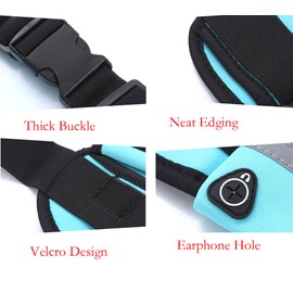 Waist Packs, 7.5 Inch x 3.9 Inch Black Waterproof Rubber 3 Pocket Waist Bag for Sports, Running, Travel and Outdoors (black)