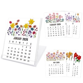 Desk Calendar 2026, 12-Month School Year Calendar, Floral Monthly Desktop Calendar, Small Desk Calendar 2026 for Home Office Table Desk Decoration, Gifts for Friends Coworkers-03