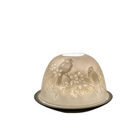 Luumii Light Domes Cardinal, LED Light, Porcelain, 4.75-inch Width x 3-inch Height, Home Decor