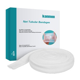 Konmee Elastic Tubular Bandage, Non-Slip and Breathable, Size: 1.5 cm x 10 m, Colour: White, 10 Metres