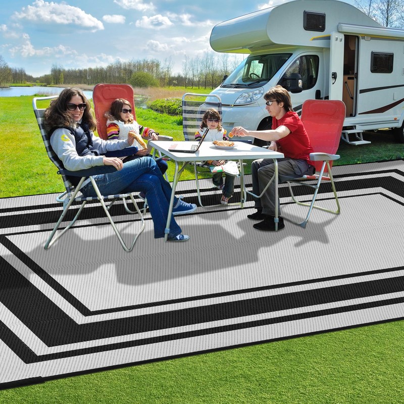 SatisInside Outdoor Rug 8x10 Ft Waterproof Plastic Straw Rugs for