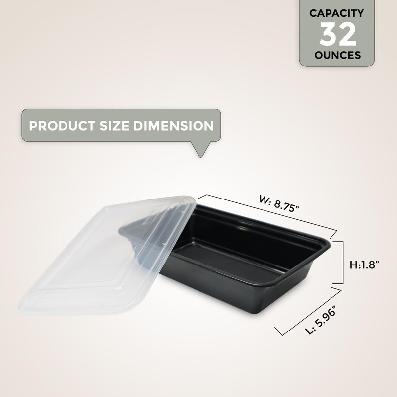 Klex Meal Prep Containers with Airtight Lids, BPA Free, Reusable