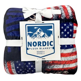 YourFleece Plush Throw Blanket, Super Soft, Cozy, Thick, Warm and Lightweight for Sofa, Couch, Living Room, Bed, Double Layer Minky Plush Lining, 50x60 Inches, American Patchwork, Multi