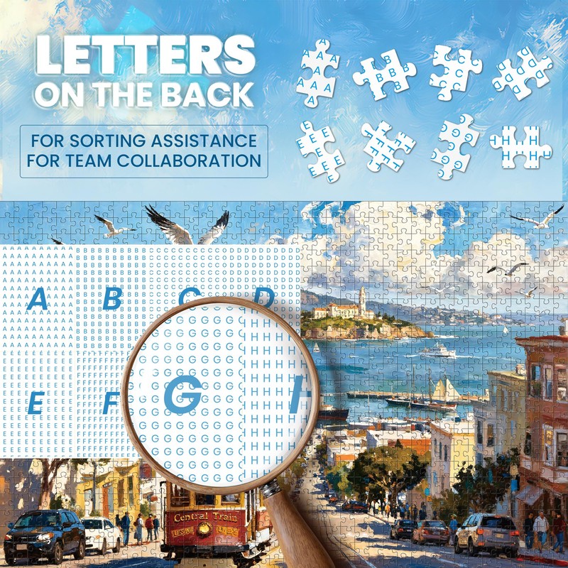 Lamplig San Francisco Travel Puzzles for Adults 1000 Piece Cable
